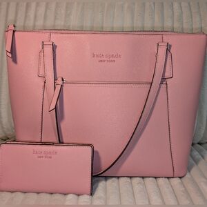 Kate Spade Pink Tote Bag and Wallet Set